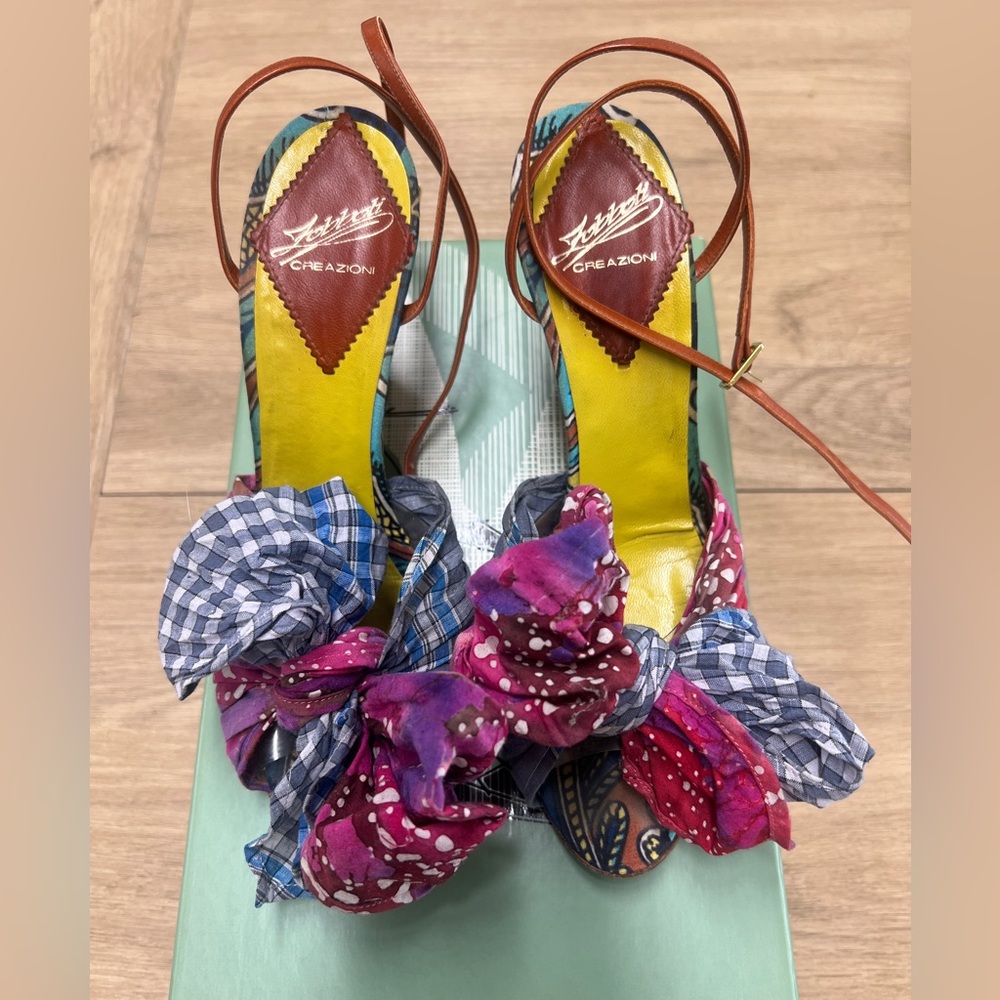 FRED SEGAL Colorful Bow Tie Wedge Women's Sandals